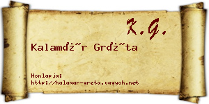 Kalamár Gréta névjegykártya